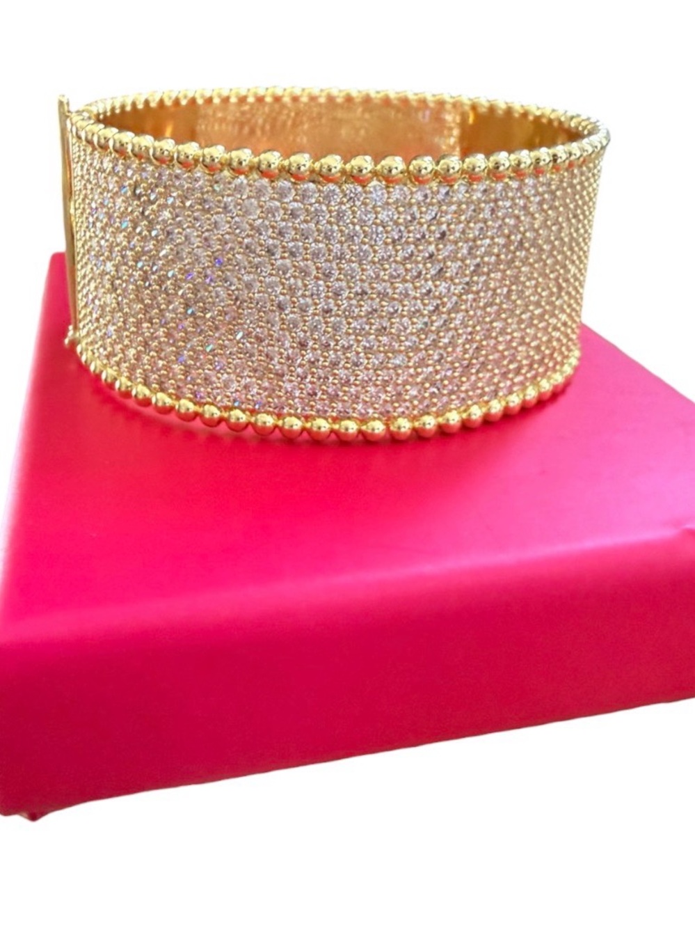 Designer Adina Eden- Lux Inspired CZ Gold Cuff Bangle